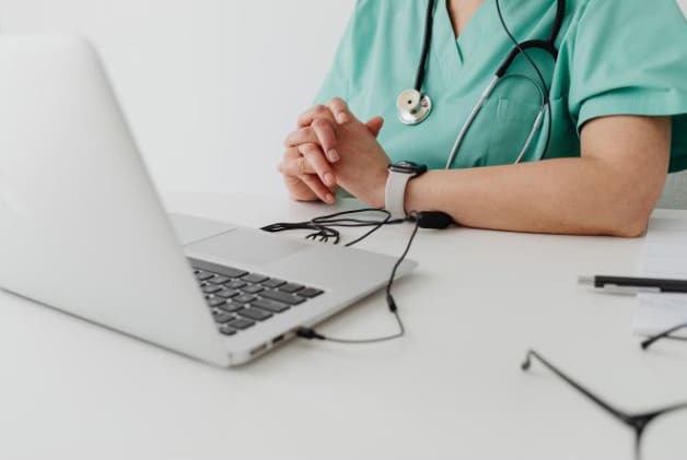 Medical Professional Having a Telehealth Consultation