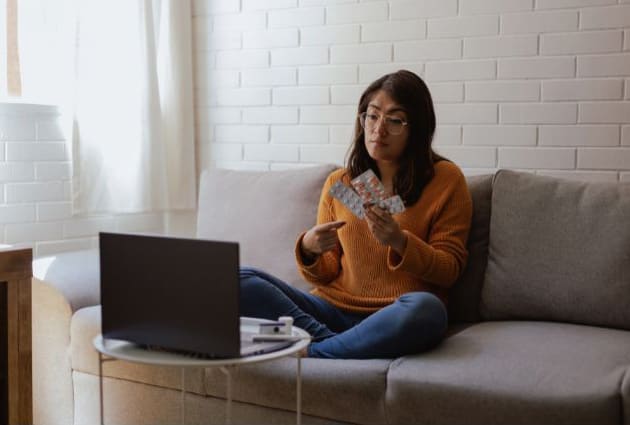 Woman Receives Medical Consultation by Video Call