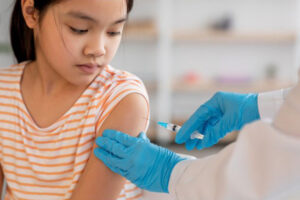 Child getting vaccinated