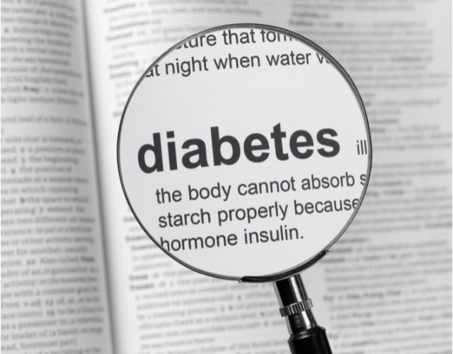 Image of a magnifying lens highlighting the word "diabetes"